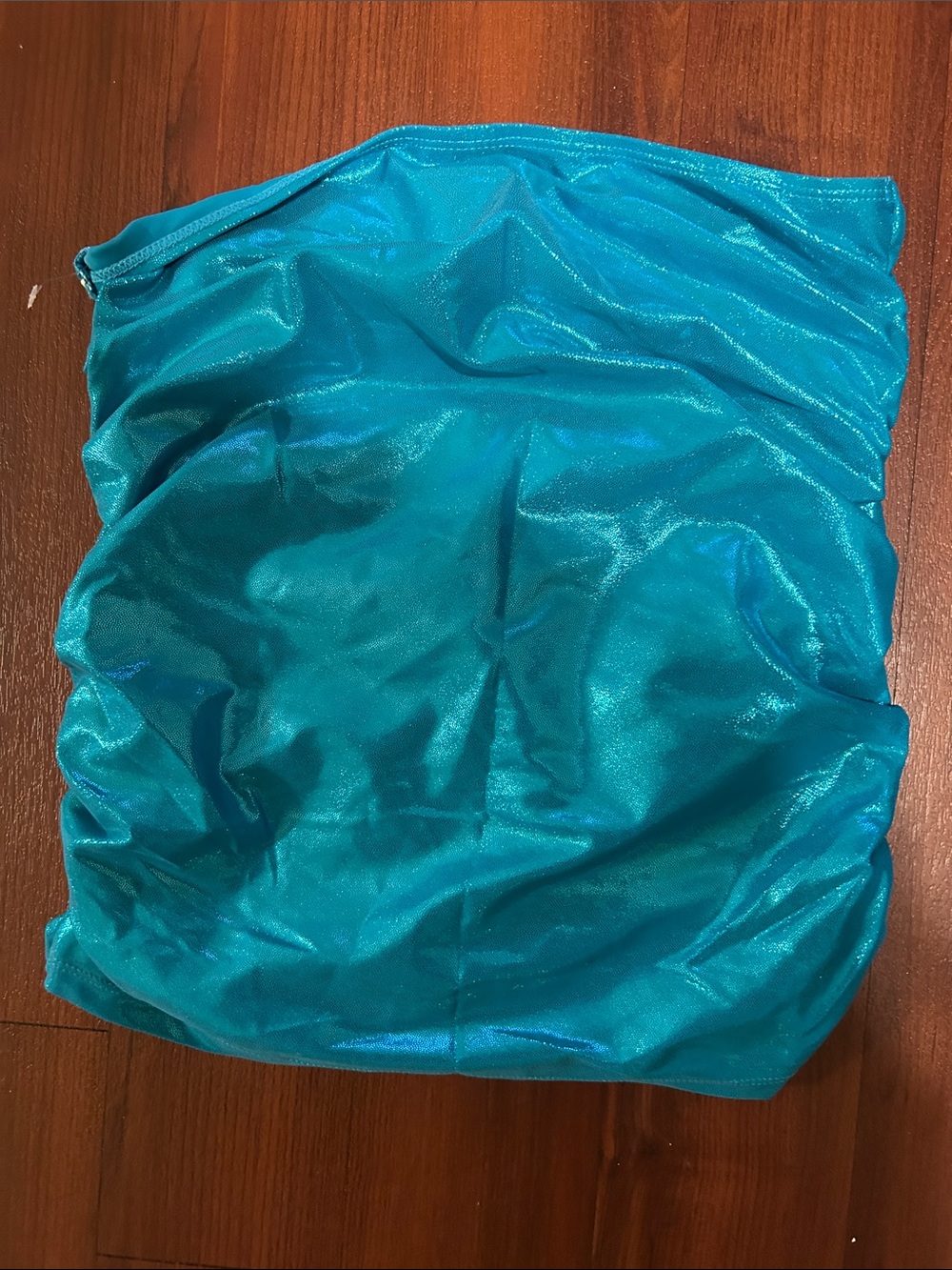 🆕 Candy Pants Metallic Turquoise Ruched Tube Top Y2K Clubwear Festival - Picture 3 of 3